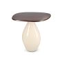 Beistelltisch 50x36xH50cm mit Holztischplatte ivory Mio