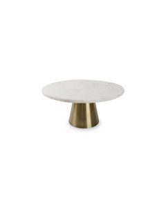 Taartplateau 30xH14cm marmer wit Glint