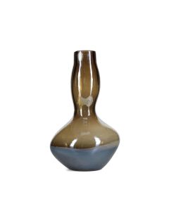 Vase 19,5xH32,5cm organic metallic grey Vesper