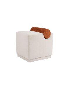 Pouffe 46x42xH49cm burnt orange/soft grey Brume