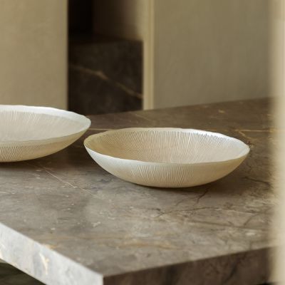 Dekorschale 33xH6cm Glas pearl Cosmo