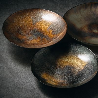 Decorative dish 40xH6,5cm black Cosmo
