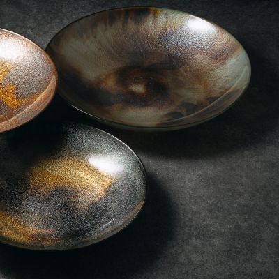 Decorative dish 50xH7cm black Cosmo