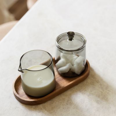 Milchkanne und Zuckerdose 23cl grau Luma