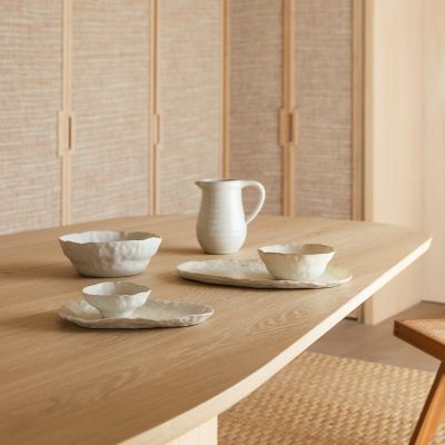 Serving dish 27,5x17xH2cm beige Nomad
