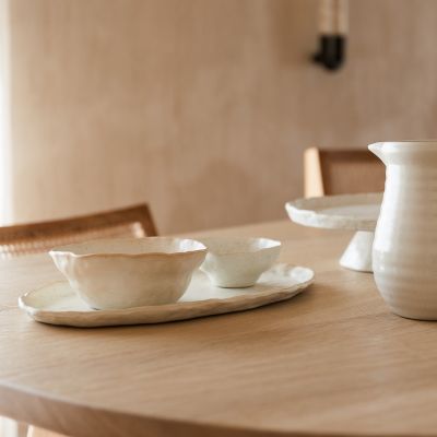 Serving dish 39x23,5xH2,5cm beige Nomad