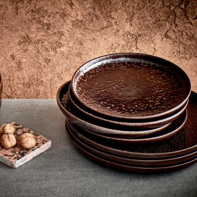 Plat bord 22xH3cm chocolate Tabo