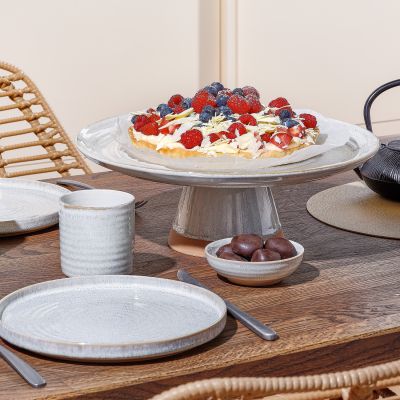 Cake stand 33,5xH12cm beige Cameo
