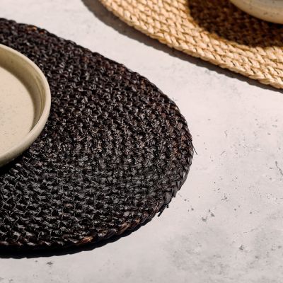Platzset 45x30cm oval Maisblatt schwarz TableTop