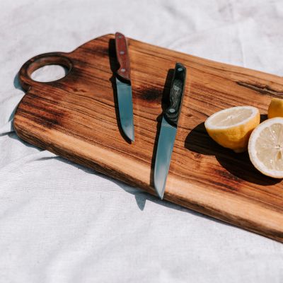 Servierbrett 49x25cm Holz Chop