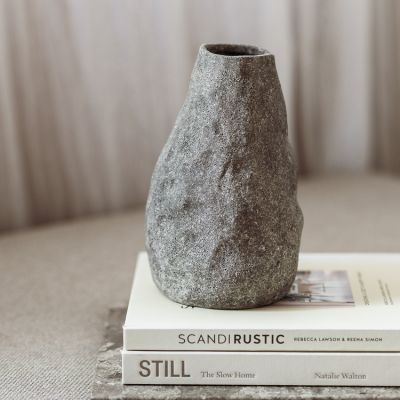 Vase 17xH33,5cm anthracite Cave