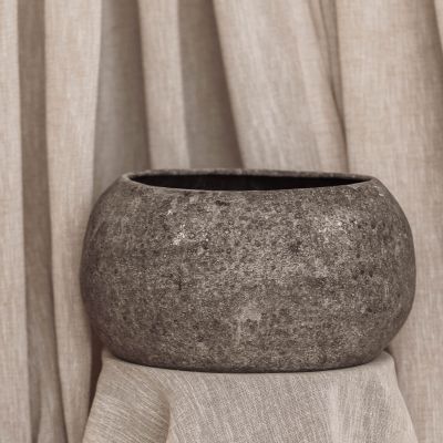 Decorative dish 26xH13,5cm anthracite Cave