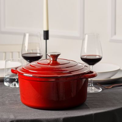 Kochtopf 26cm Güsseisen rot Ferno
