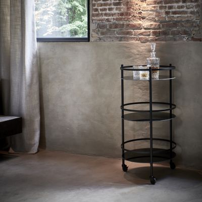 Serving trolley 48xH96cm 3 layers black Bar