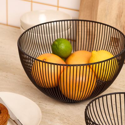 Wire basket 25,5xH14,5cm black Scala