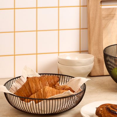 Wire basket 28,5xH8cm black Scala