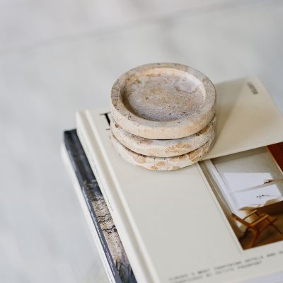 Coaster 10cm marble beige Opus - set/4