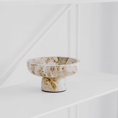 Decorative dish 20xH12cm marble beige Opus