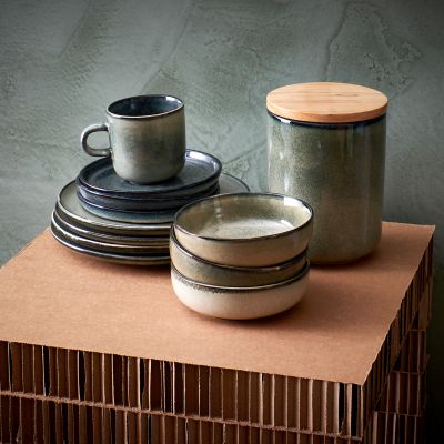 Plat bord 20cm groen/blauw Meridian