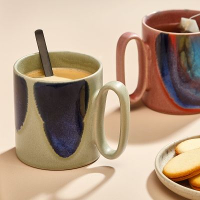 Mug 39cl green/blue Paint