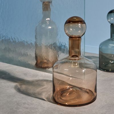 Vase mit stopfen 22xH40,5cm amber Fera