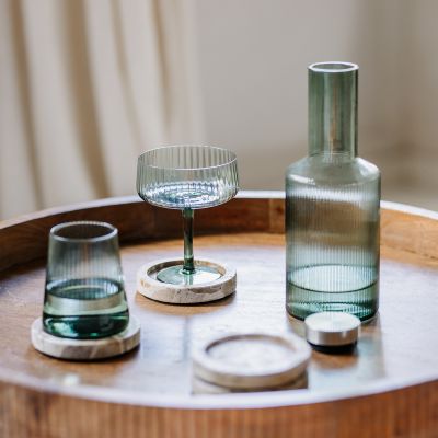 Champagnerglas 23cl coupe dunkelgrün Ray - Set/4