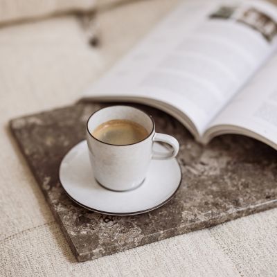 Mokkauntertasse 12cm weiß Fina
