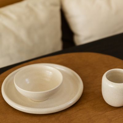 Schüssel 16xH6,5cm beige Mochi