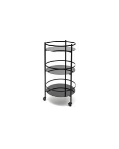 Serveerwagen 48xH96cm 3 lagen zwart Bar