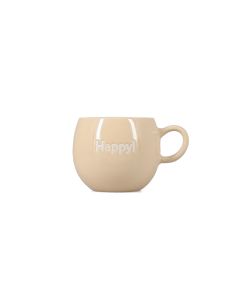 Beker 42cl "Happy!" beige Muggies