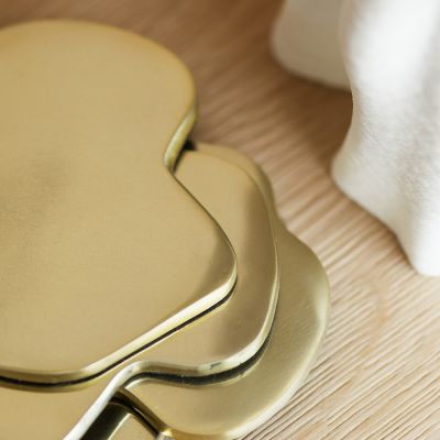 Glasuntersetzer organisch gold Charm - Set/4