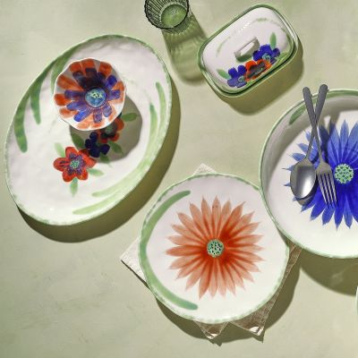 Plat à servir 36,5x25,5cm Fleur