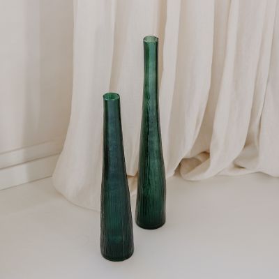 Vaas 9xH59cm donkergroen Twig