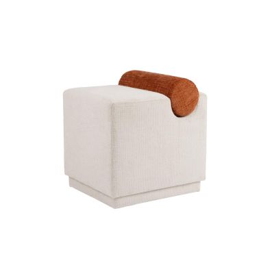 Hocker 46x42xH49cm burnt orange/soft grey Brume