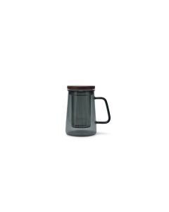 Beker 63cl met glazen filter en deksel grijs Luma