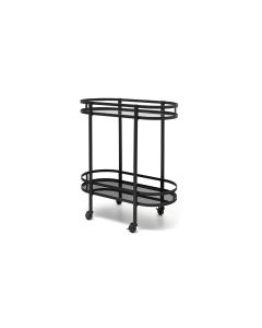 Serving trolley 71x32xH79cm 2 layers black Bar