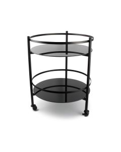 Serving trolley 48xH61,5cm 2 layers black Bar