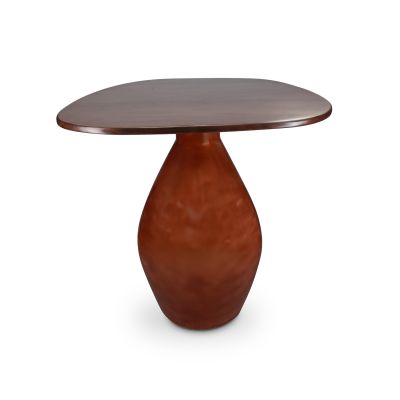 Beistelltisch 50x36xH50cm mit Holztischplatte red clay Mio