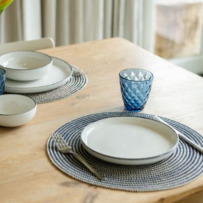 Plate 22xH2,5cm black rim Fade