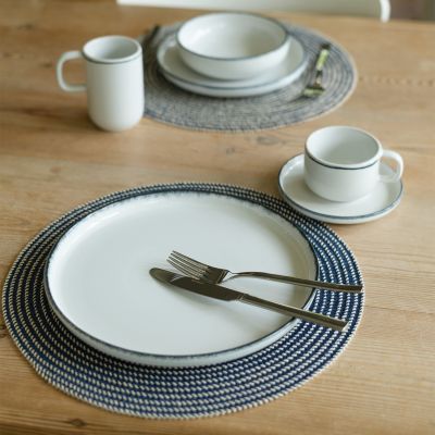 Plate 27,5xH2,5cm black rim Fade