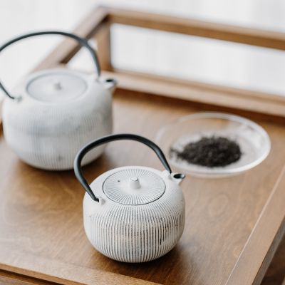 Teekanne 35cl lines white Sencha
