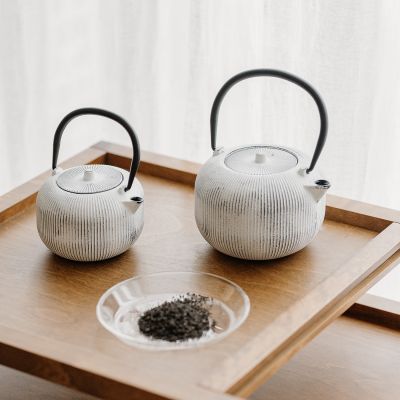 Teekanne 70cl lines white Sencha