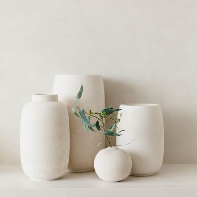 Vase 20xH30cm blanc Bullet