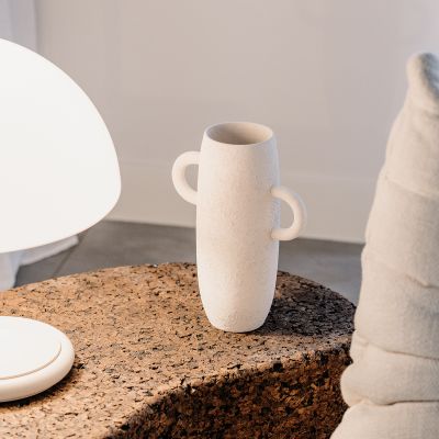 Vase 11xH30cm blanc Bullet