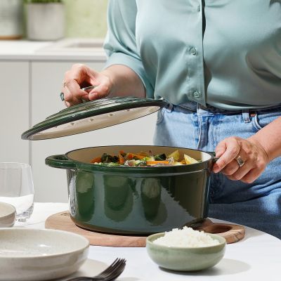Cooking pot 26cm cast iron green Ferno