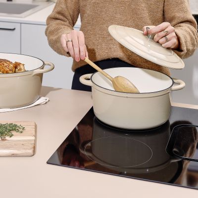 Cooking pot 26cm cast iron beige Ferno