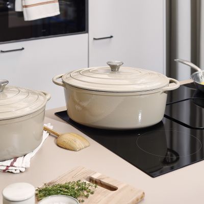 Cooking pot 41x26cm cast iron beige Ferno