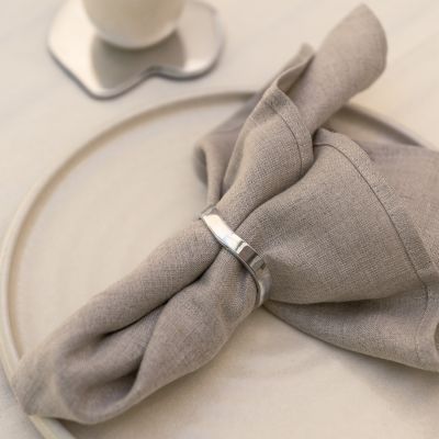 Rond de serviette 4,5cm organique argent Charm - set/4
