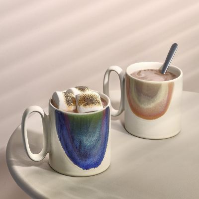 Becher 39cl beige/blue Paint