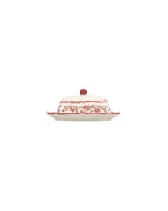 Butter dish 20x14,5xH8,5cm burgundy Cyril
